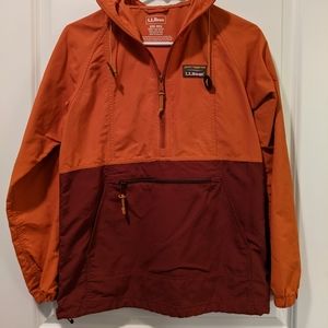 LL Bean Anorak, XXS, Orange and Burgundy